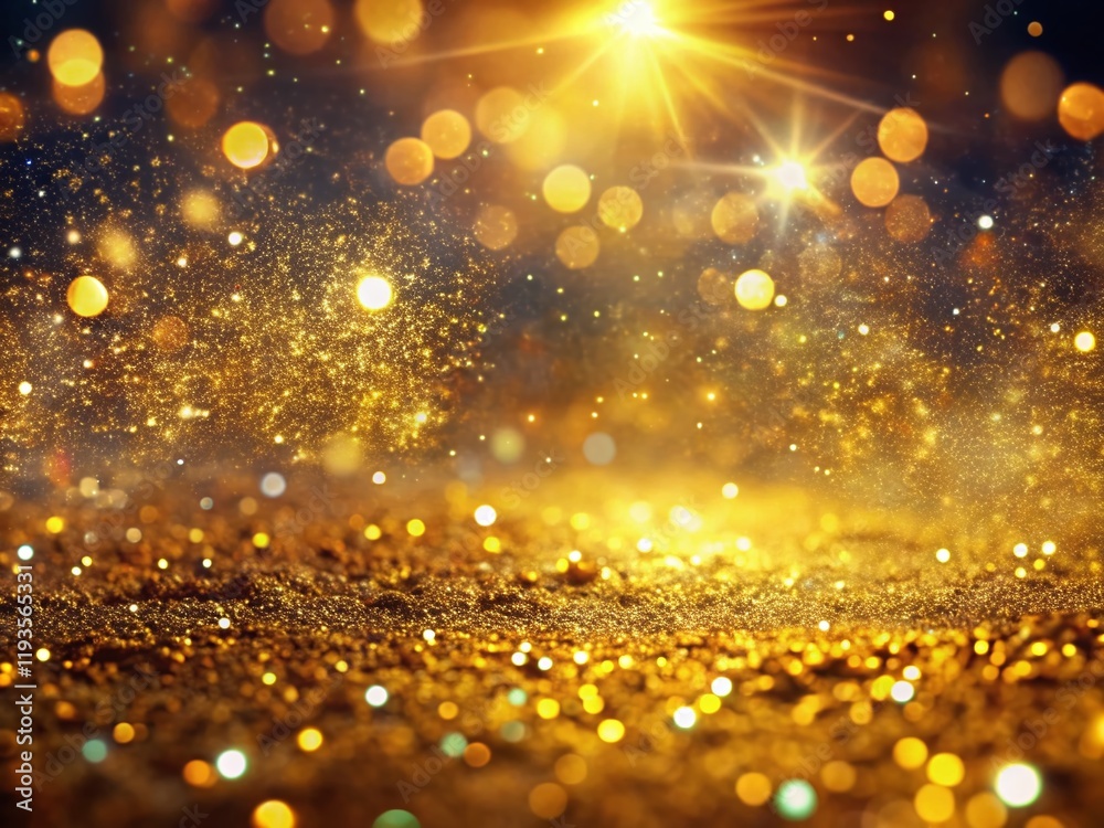 Luxurious Golden Glitter Aerial View: Sparkling Dust Particles Background Luxurious Golden Glitter Aerial View: Sparkling Dust Particles Background