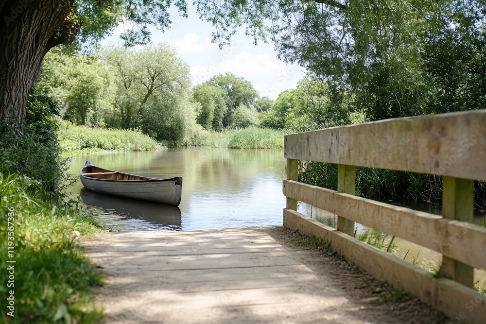 Canoeing on a calm river, peaceful nature scene. Ideal for travel brochures Canoeing on a calm river, peaceful nature scene. Ideal for travel brochures