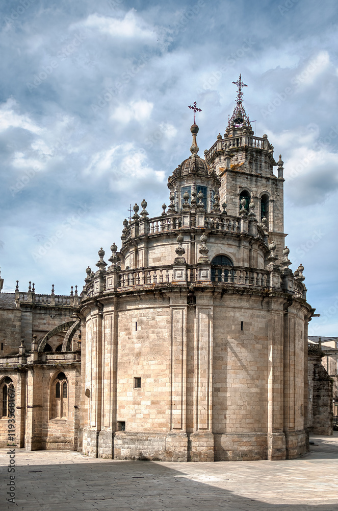 Naklejka premium The Cathedral of Santa María de Lugo is a Catholic temple, episcopal seat of the diocese of Lugo, located in the city of the same name, in Galicia.