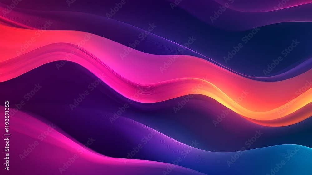 Abstract Colorful Waves Digital Art Design
