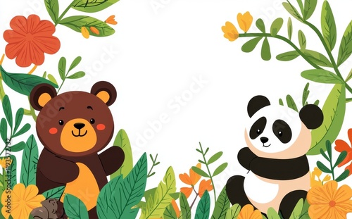 A World Wildlife Day graphic depicting endangered animals, forests, and oceans, with abundant space for spreading awareness to help save our planet photo