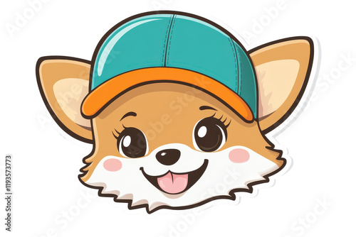 Isolated Cute Fox with Cap photo