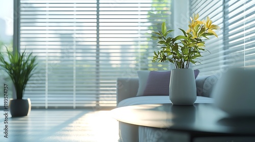 White pleated blinds in a contemporary apartment setting provide privacy and modern aesthetic appeal. photo