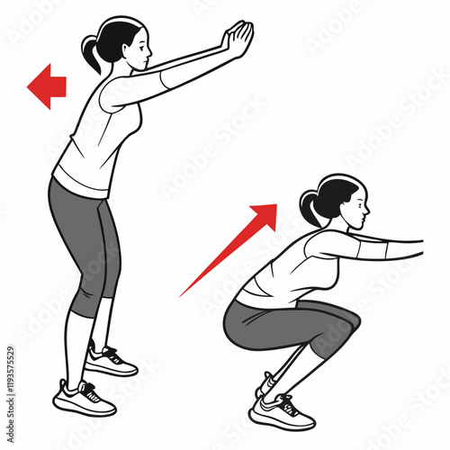 Simple squat icon or person performing squats