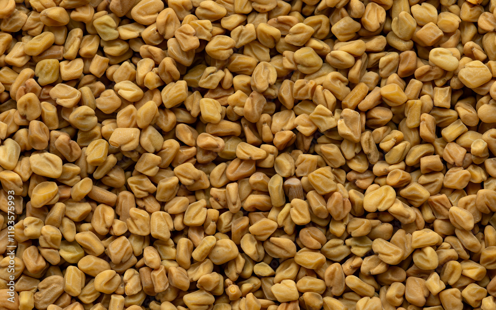 Fenugreek (methi) seeds background texture. 