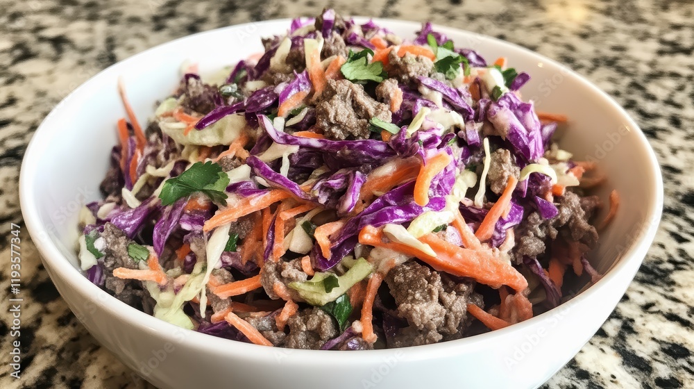 Beef egg roll slaw, a bit crispy and flavorful, combining savory beef with fresh, crunchy slaw in a perfect blend. Beef egg roll slaw, a bit crispy and flavorful, combining savory beef with fresh, crunchy slaw in a perfect blend.