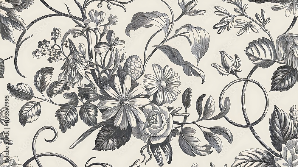 Elegant Floral Print Wallpaper Design in Soft Pink and Blue Tones Elegant Floral Print Wallpaper Design in Soft Pink and Blue Tones