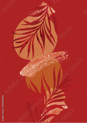 Tropical leaves vector wall art vector design 