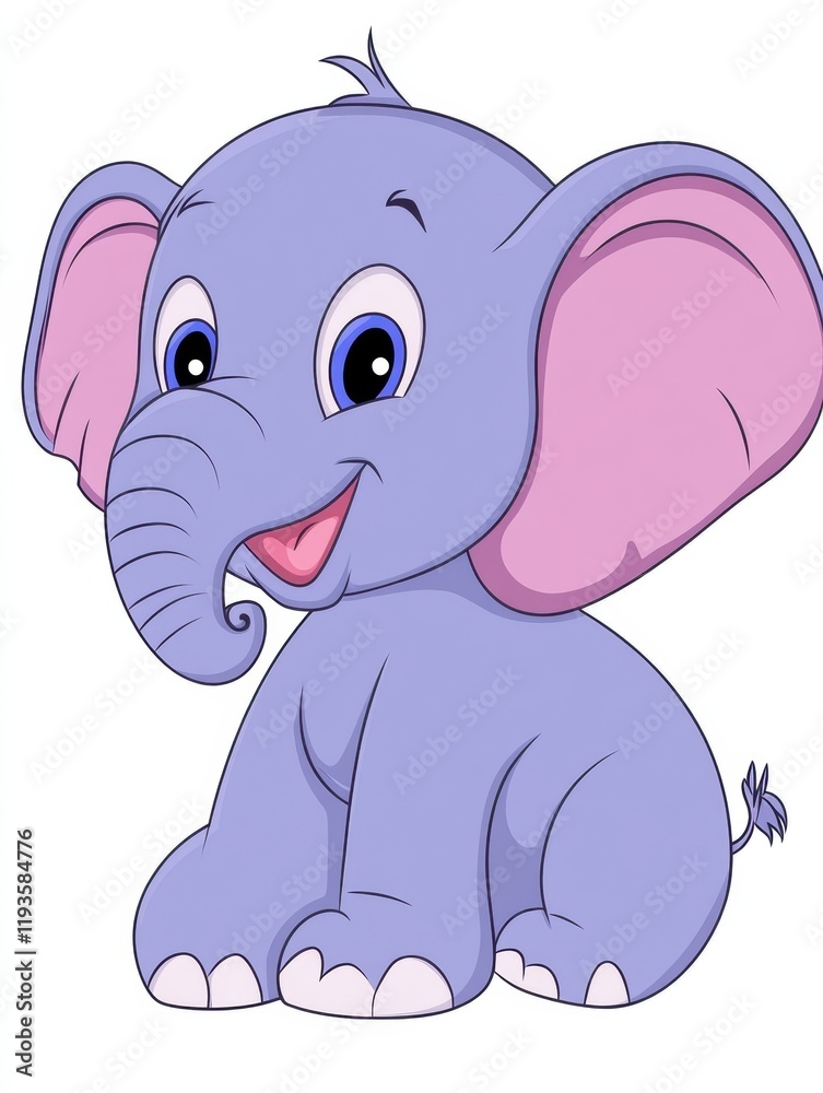 Cute elephant illustration with a playful expression in a bright and colorful style suitable for childrens artwork and designs. Generative AI Cute elephant illustration with a playful expression in a bright and colorful style suitable for childrens artwork and designs. Generative AI