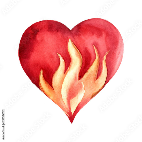 Bild auf Leinwand Heart Flame isolated on white background