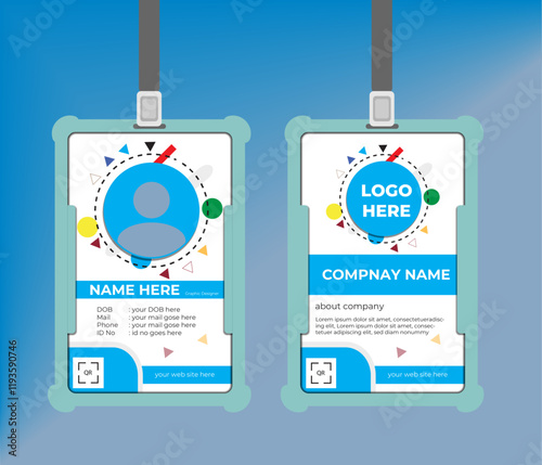 Modern identity card design template. Employee ID card design.