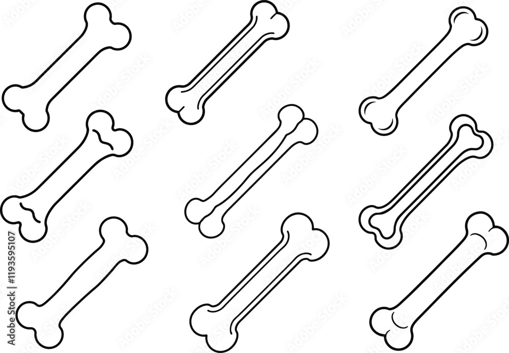 dog bone silhouette line art dog bone silhouette line art