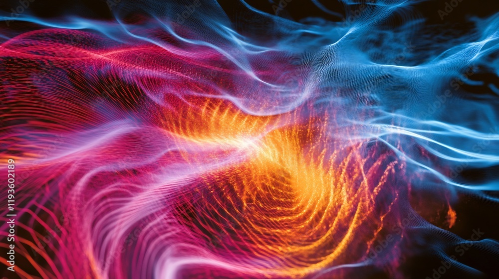 Fototapeta premium Heat transfer visualized through thermodynamic process oscillation patterns