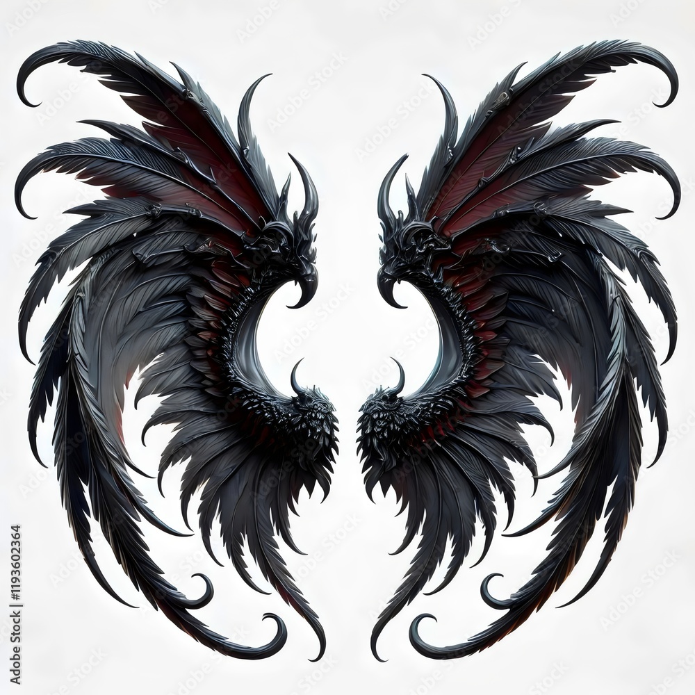 Obraz premium 3d demon, devil wings isolated on white background