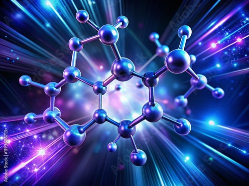 Methanol Molecular Structure: Long Exposure Chemical Formula Stock Photo