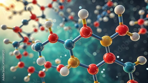 Microscopic View of Lauric Acid Molecules: Saturated Fatty Acid Structure photo