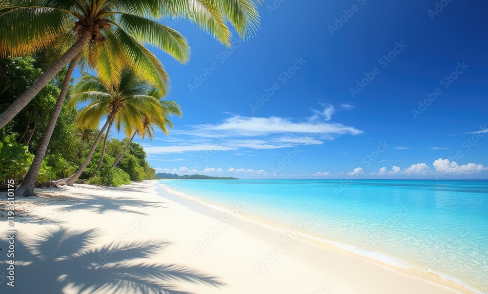 Serene tropical beach paradise scene Serene tropical beach paradise scene