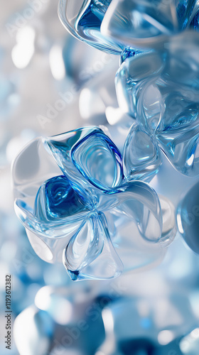 Colorful abstract 3d background in white and blue