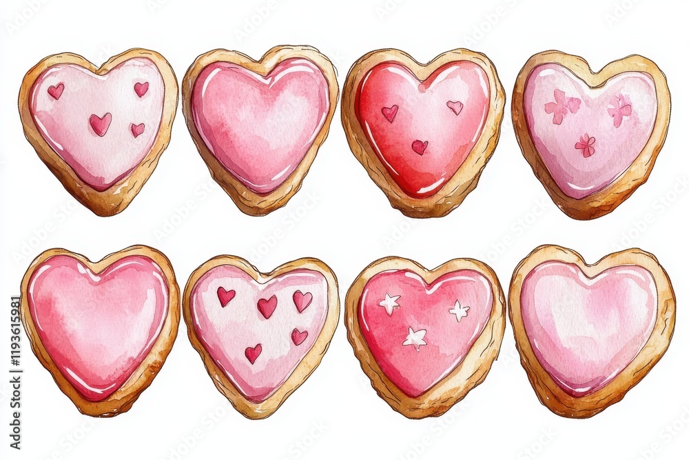 heart-shaped cookies with icing for Valentine's Day heart-shaped cookies with icing for Valentine's Day