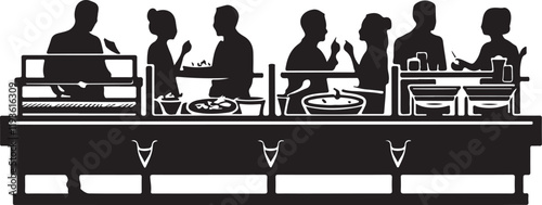 Buffet icon silhouette vector with white background