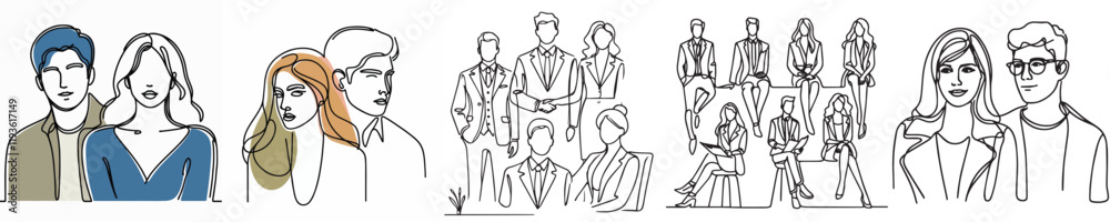 Vector collection of male and female models Vector collection of male and female models