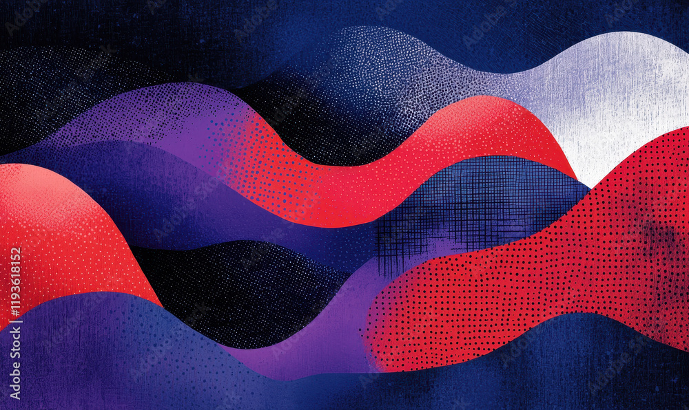 Naklejka premium Explore the Dynamic Abstract Wave Patterns with Vibrant Colors and Textures in Modern Design Art