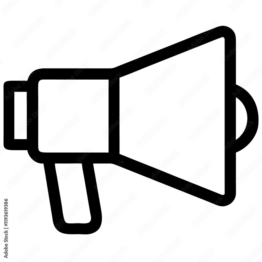 Megaphone icon representing promotions, discounts, and sales in business and marketing Megaphone icon representing promotions, discounts, and sales in business and marketing