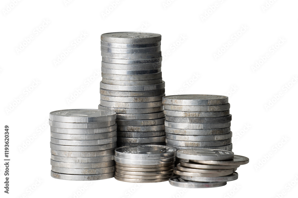 stack of coin isolated element stack of coin isolated element