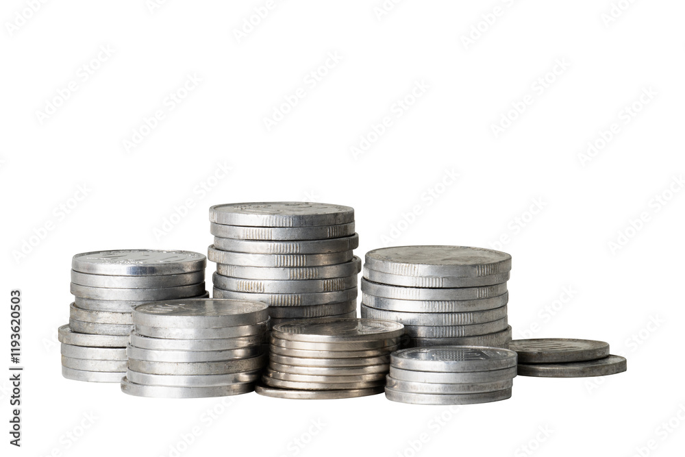 stack of coin isolated element stack of coin isolated element