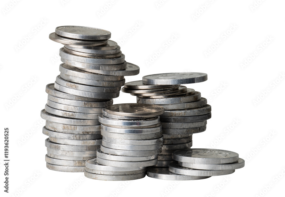 Abstract stacked coins isolated element Abstract stacked coins isolated element