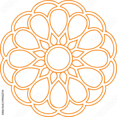 intricate mandala design in a simple silhouette style vector art