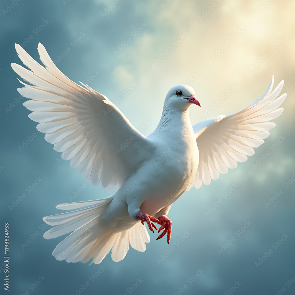 Obraz premium Various images of the dove, the symbol of peace