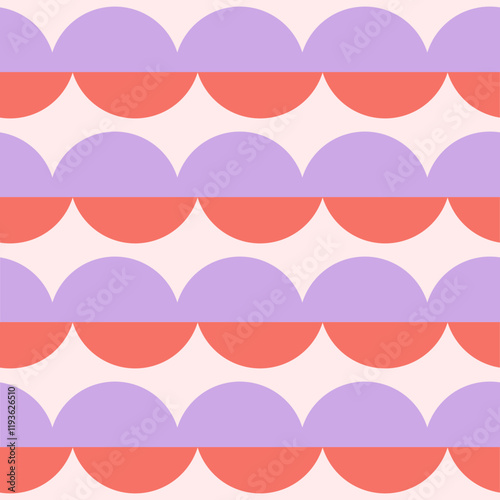 seamless repeat pattern with half circles vector illustration