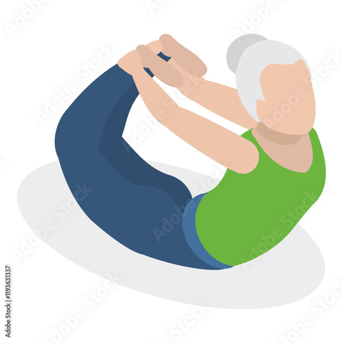 3D Isometric Flat Vector Illustration of Chakra Systems , Collection of Yoga Poses for Women. Item 3