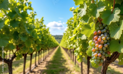 Wallpaper Mural Vibrant vineyard with ripe grapes Torontodigital.ca