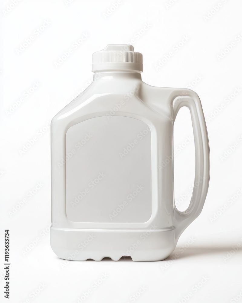 Clear Plastic Canister on White Background with Gallon Measurement - Isolated Jug with Blank Path Clear Plastic Canister on White Background with Gallon Measurement - Isolated Jug with Blank Path