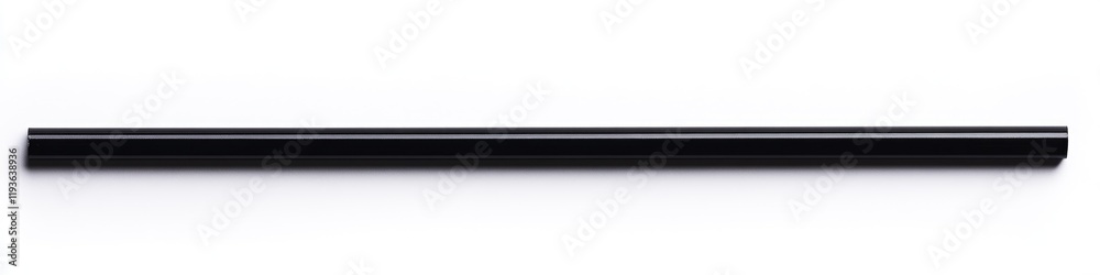 Classic Black Drinking Straw on Isolated White Background with Retro Vibes Classic Black Drinking Straw on Isolated White Background with Retro Vibes