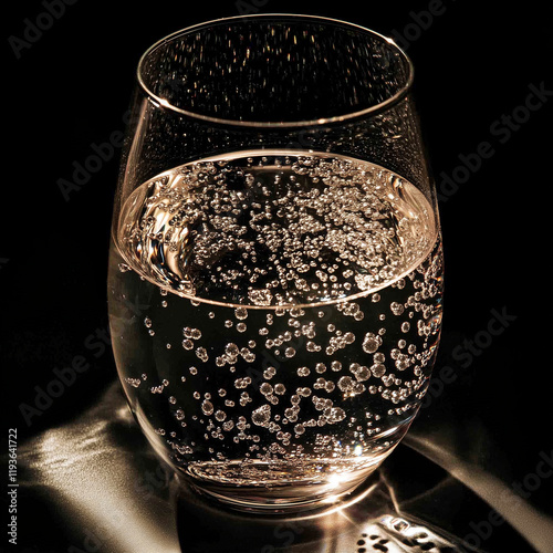 wine glass on black