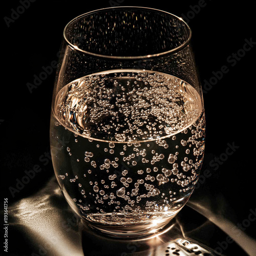 wine glass on black