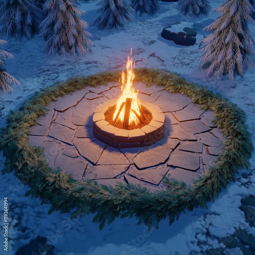 christmas candle in the snow