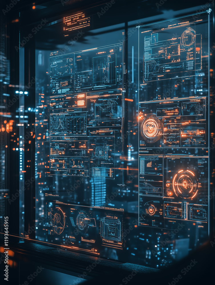Control center displaying interconnected smart city data and analytics system Control center displaying interconnected smart city data and analytics system