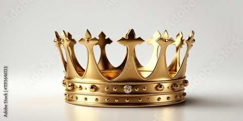 Gold crown isolated. Golden crown on white background