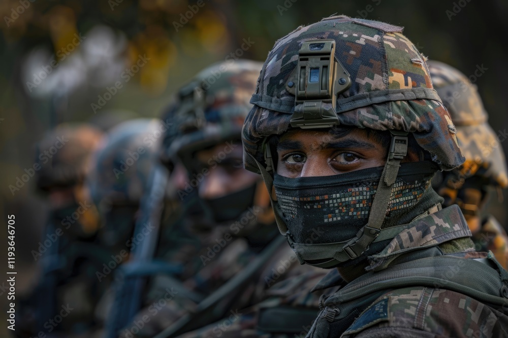 Fototapeta premium Indian Army uses deception for military advantage in operations.