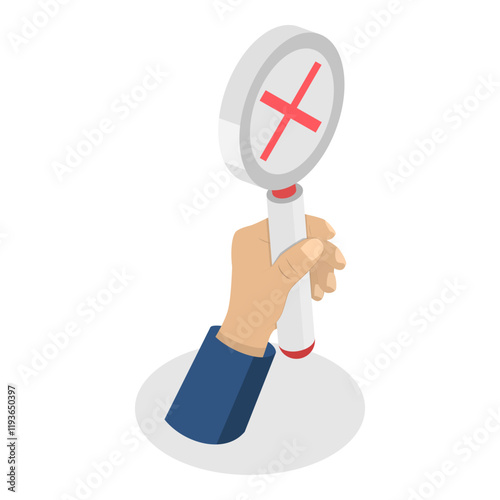 3D Isometric Flat Vector Illustration of Wrong And Right, Signs with Cross and Checkmark. Item 2