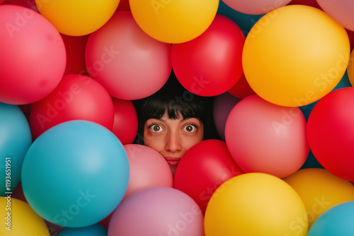 Wallpaper Mural Peek-a-Boo from a Balloon Bonanza Torontodigital.ca