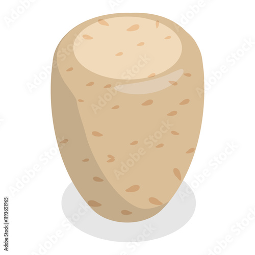 3D Isometric Flat Vector Set of Wine Corks, Stopper Caps. Item 3