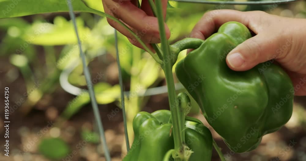 pepper, picking vegetable, food, bell, plant, healthy, isolated, fresh,  garden, agriculture, bell pepper, organic, raw, ripe, ingredient, peppers, green, vegetarian, vegetables, white, diet,  nature,