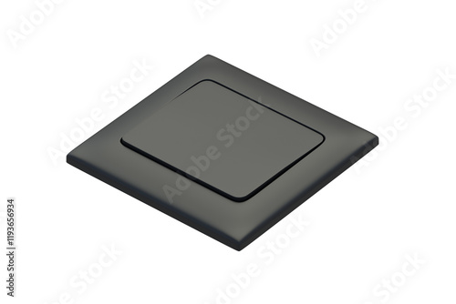 Single wall mounted electric switcher isolated on white background. Interior element. Light toggle. 3d render
