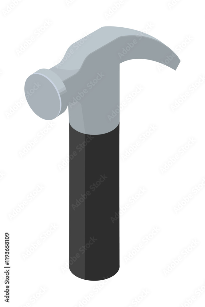 Hammer - hand drawn isometric vector illustration. Hammer - hand drawn isometric vector illustration.