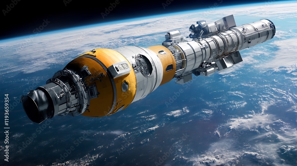 Fototapeta premium Rocket science illustration visualizing spacecraft design propulsion systems the mechanics of space travel and exploration